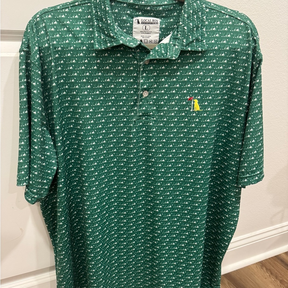 Local Boy Outfitters Gold Polo Men's Shirt Master’s Tournament